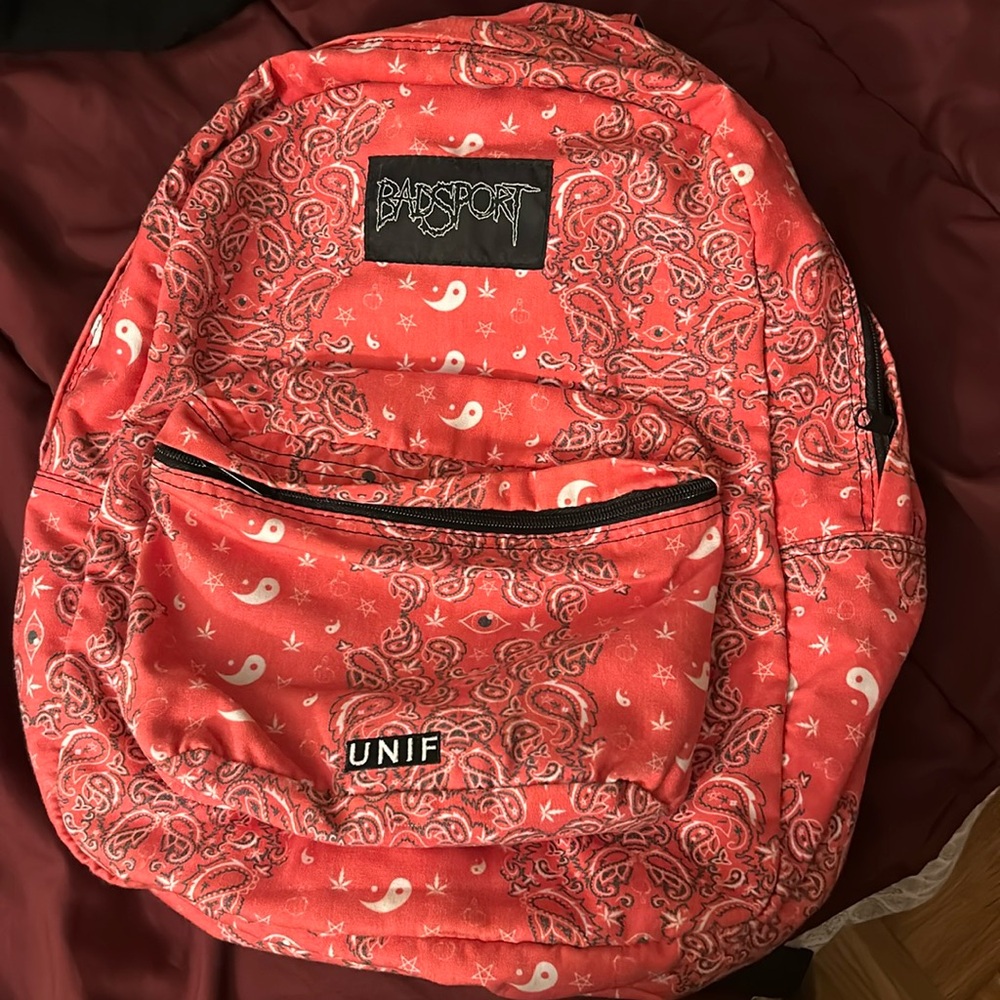 UNIF rare BadSport Red Bandana Backpack